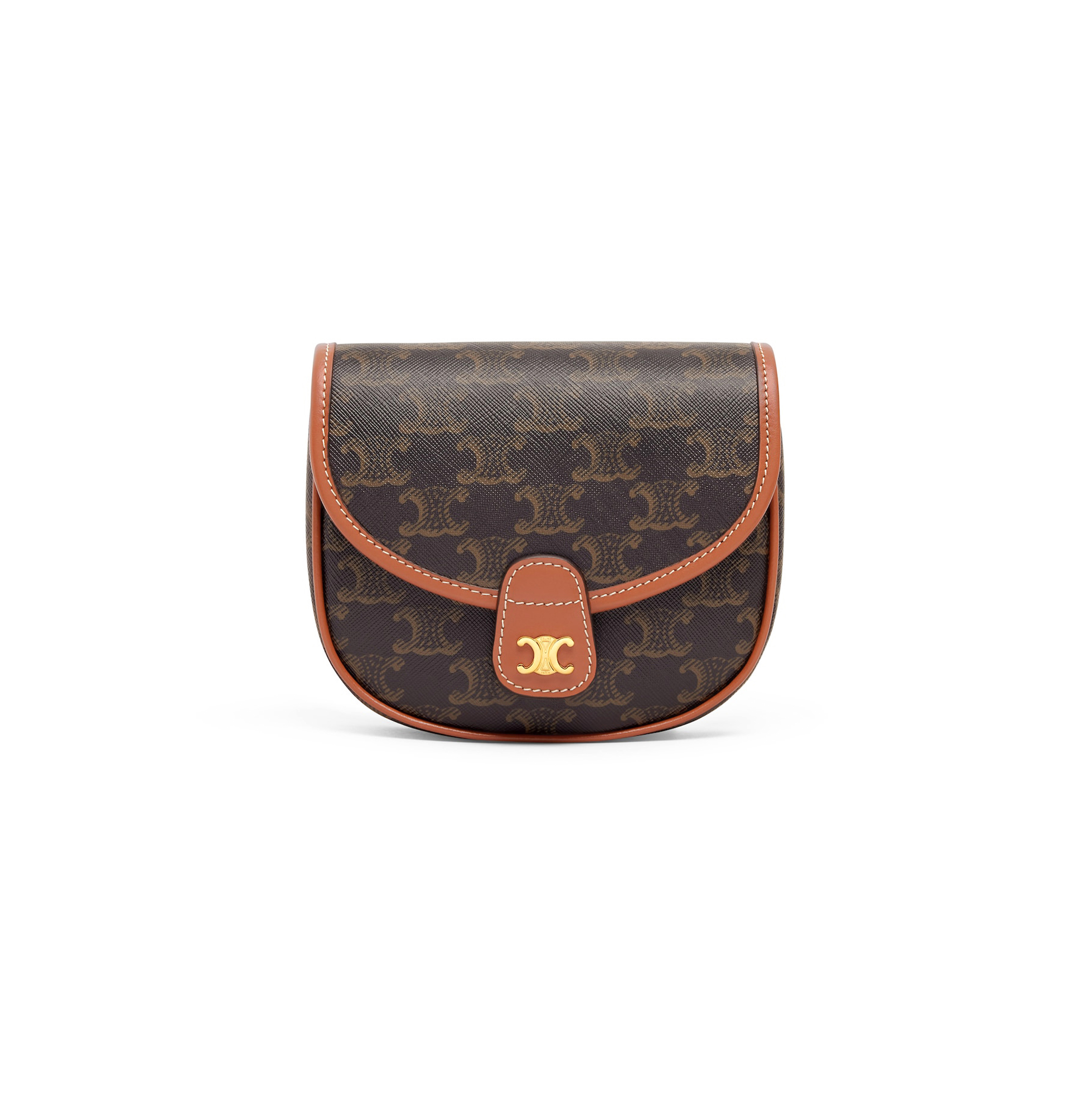 CELINE MINI BESACE IN TRIOMPHE CANVAS AND CALFSKIN 196702BZJ.04LU (15*11*4cm)